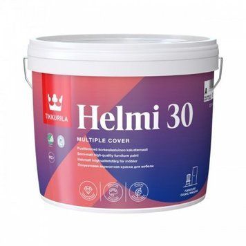 Фарба для меблів, напівматова, Tikkurila Helmi 30, базіс А (0,9л)