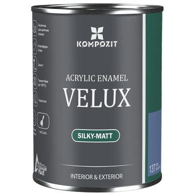 Емаль акрилова шовковисто-матова KOMPOZIT VELUX - 100 Білий (0,75 л)