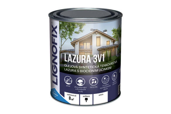 Lignofix LAZURA 3в1 олія для дерева - безбарвна з UV 0,6 л