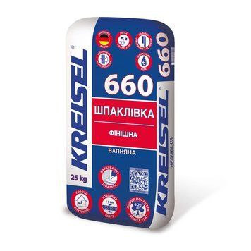 Шпаклівка фінішна вапняна, KREISEL 660 (25 кг)